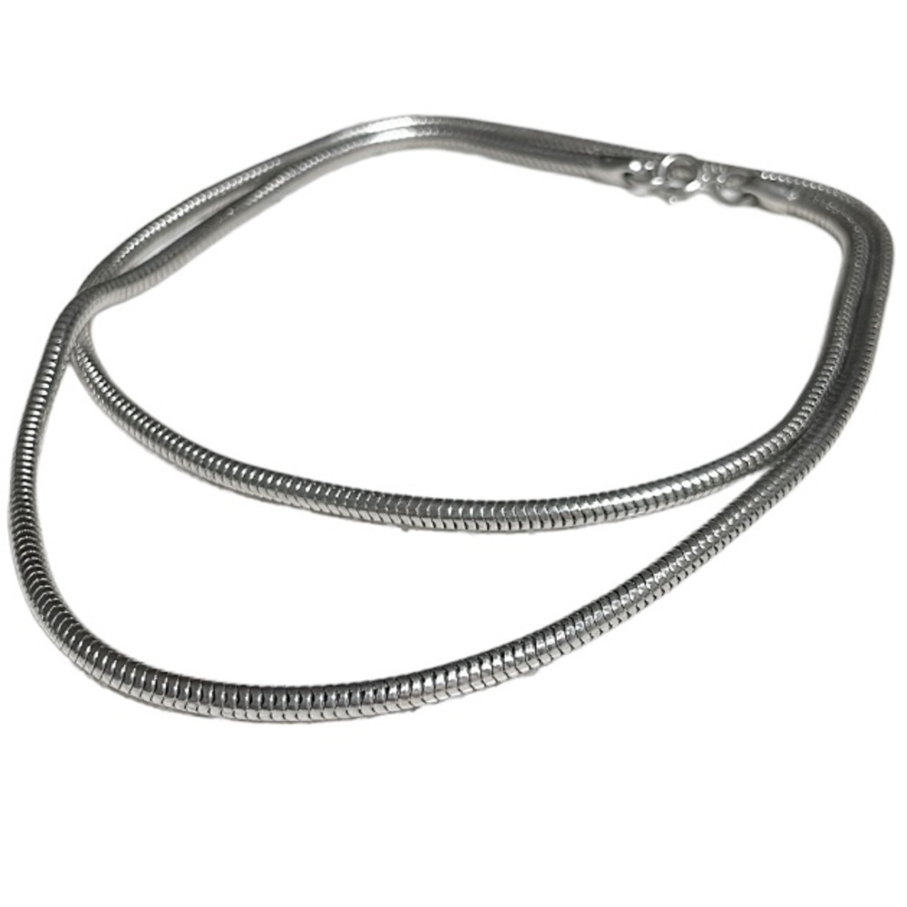 Vintage silver 24” round chain clasp necklace